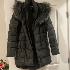 North Face Fur lined hooded parka size small